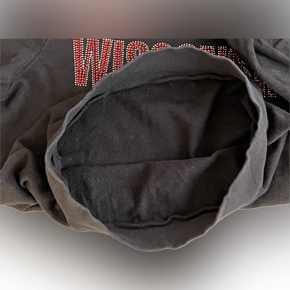 Wisconsin Badgers Long Sleeve Crewneck with Rhinestones | Recycled Karma | M/L - Picture 10 of 15